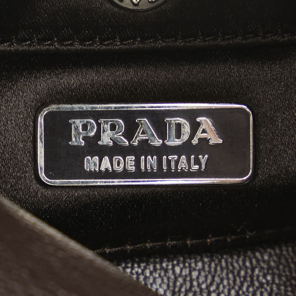 Prada Triangle Logo Python Leather Studs Handbag … - image 5